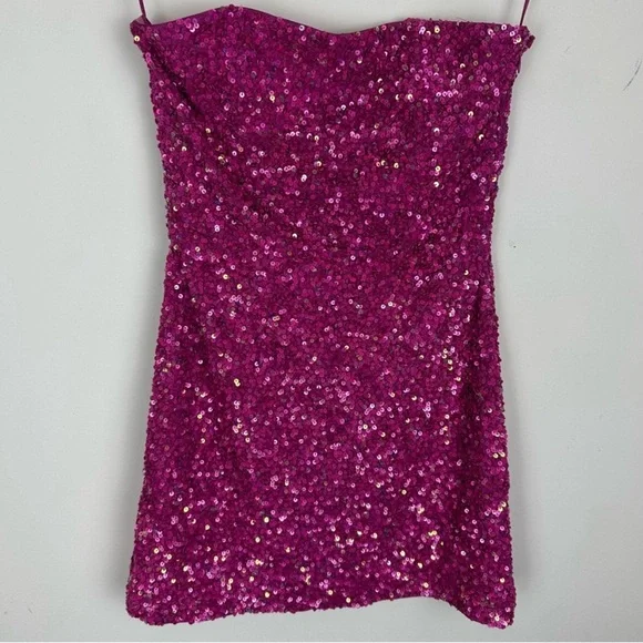 Retrofete Heather Sequin Strapless Mini Dress - Picture 2 of 8